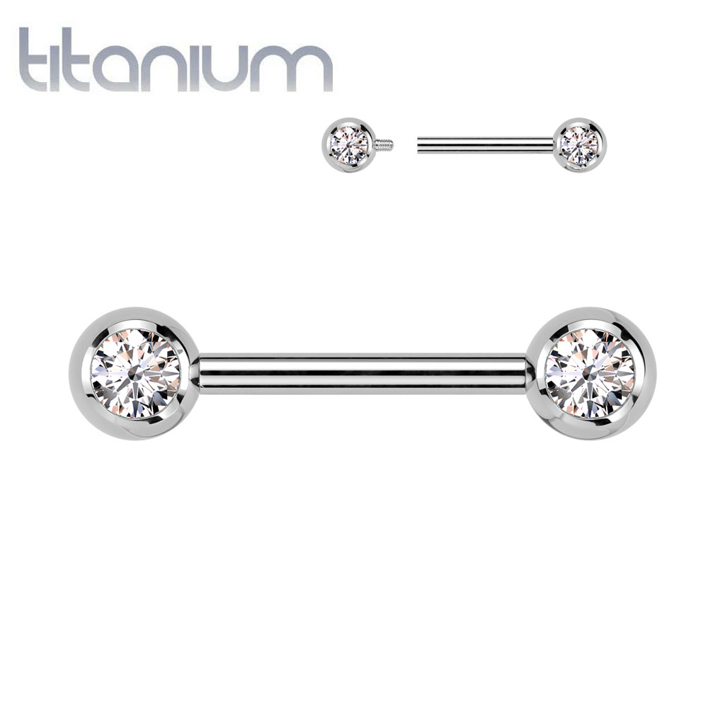 Barbell Nipple Color Gems3 - Keepsake Custom Tattoo Jewelry