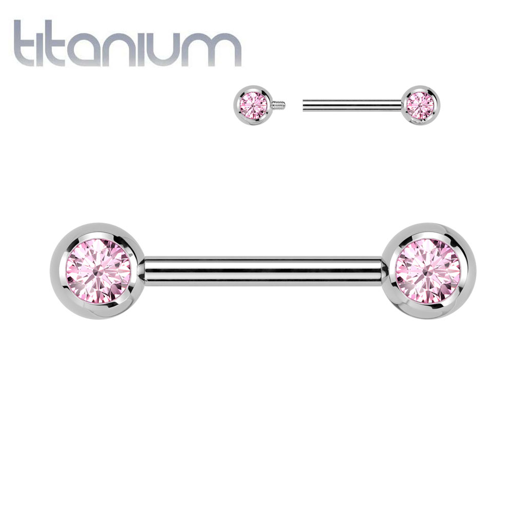 Barbell Nipple Color Gems3 - Keepsake Custom Tattoo Jewelry