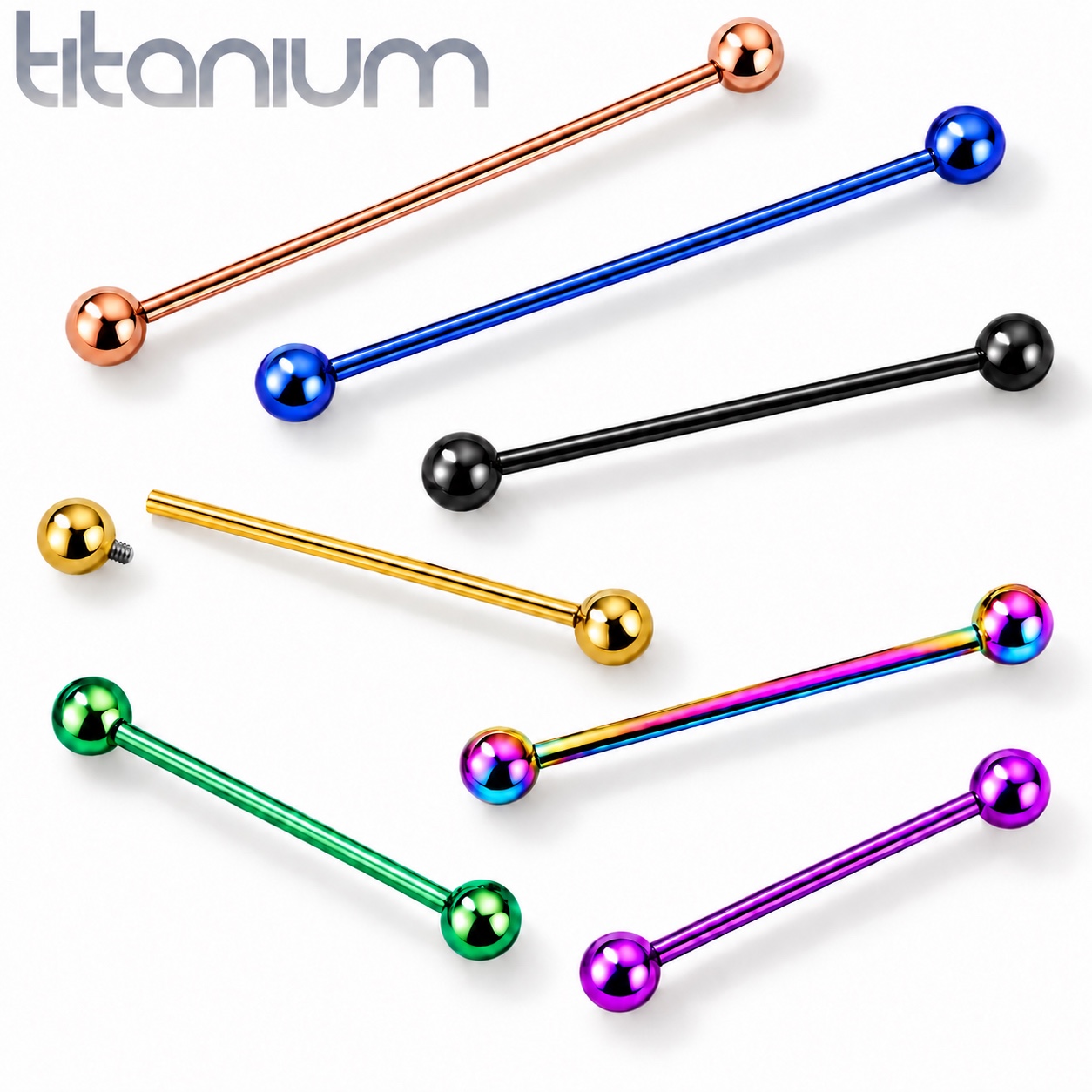 Colored titanium industrial bars