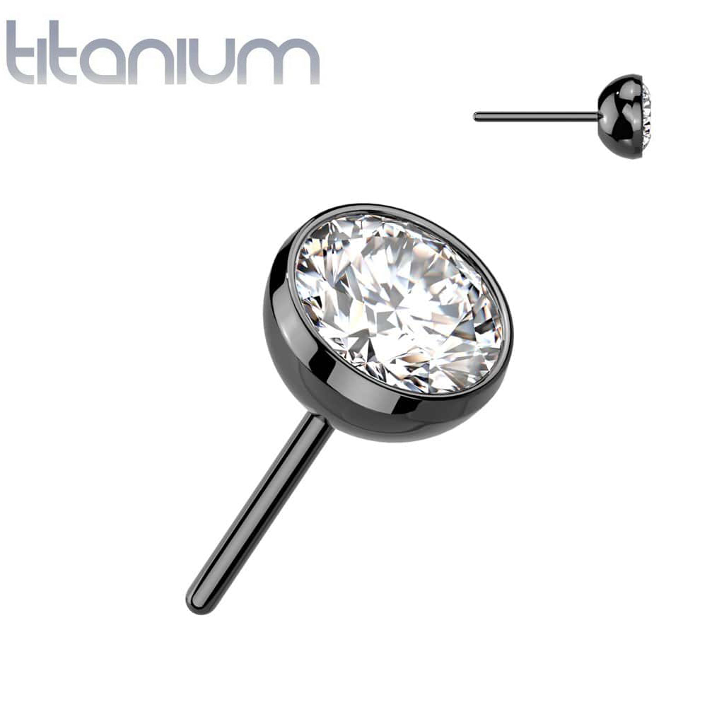 Labret Gem Bezel Push Titanium5
