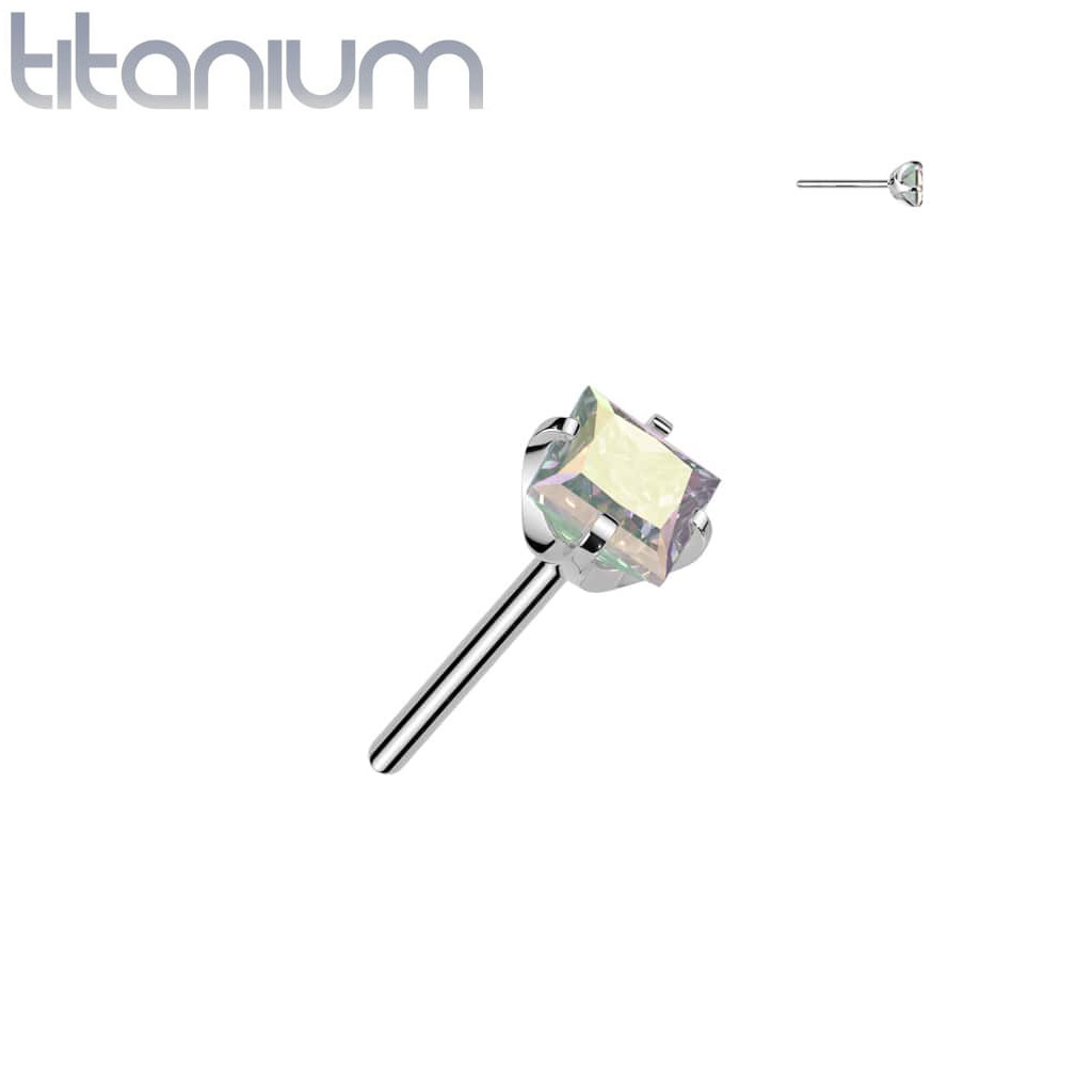 Labret Gem Square Titanium3