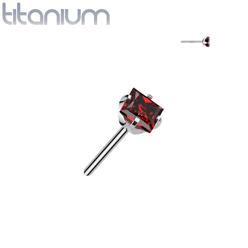 Labret Gem Square Titanium3