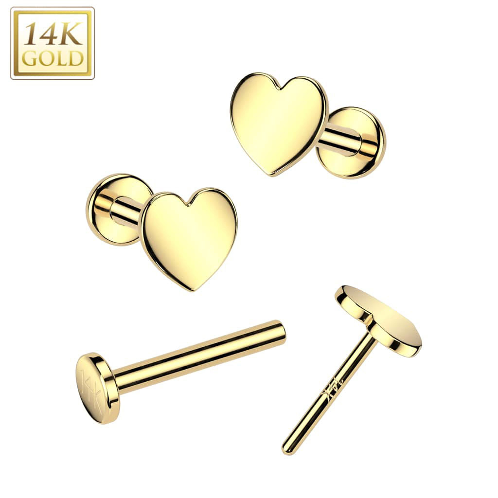 Labret Heart Gold