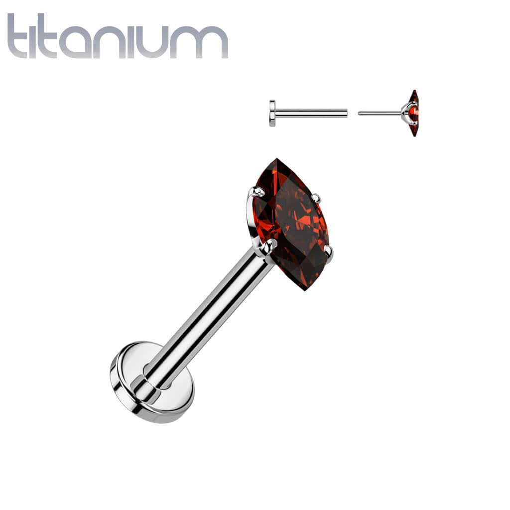 Labret Marquise Gems Titanium1