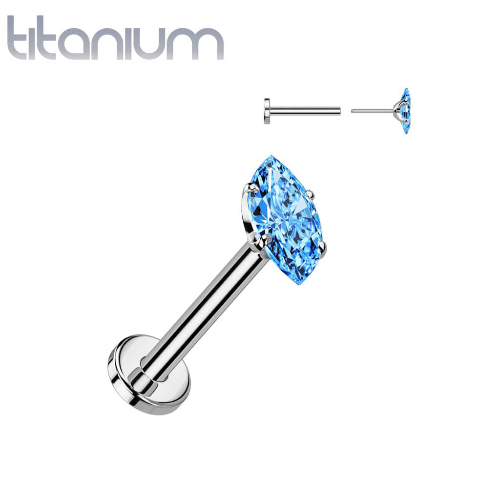 Labret Marquise Gems Titanium1