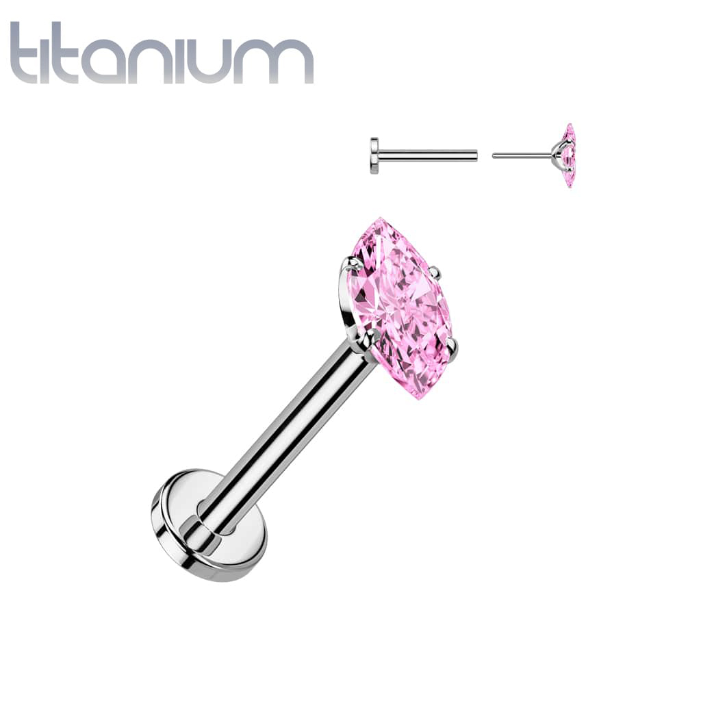 Labret Marquise Gems Titanium1