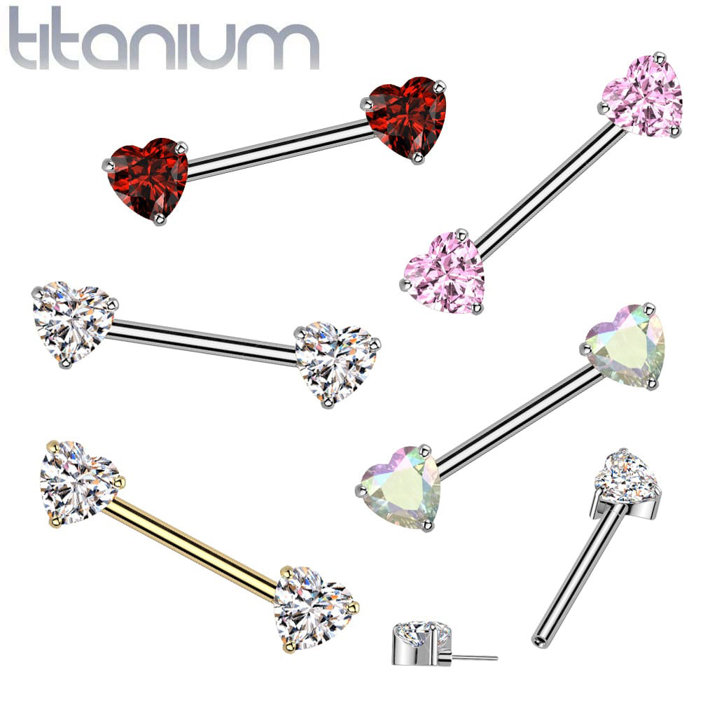 Barbell Gem Chain Titanium - Keepsake Custom Tattoo Jewelry