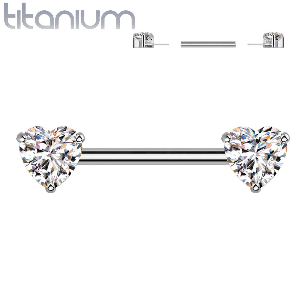 Barbell Gem Chain Titanium1 - Keepsake Custom Tattoo Jewelry