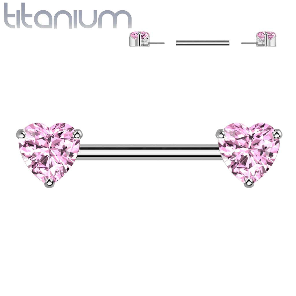 Barbell Gem Chain Titanium2 - Keepsake Custom Tattoo Jewelry