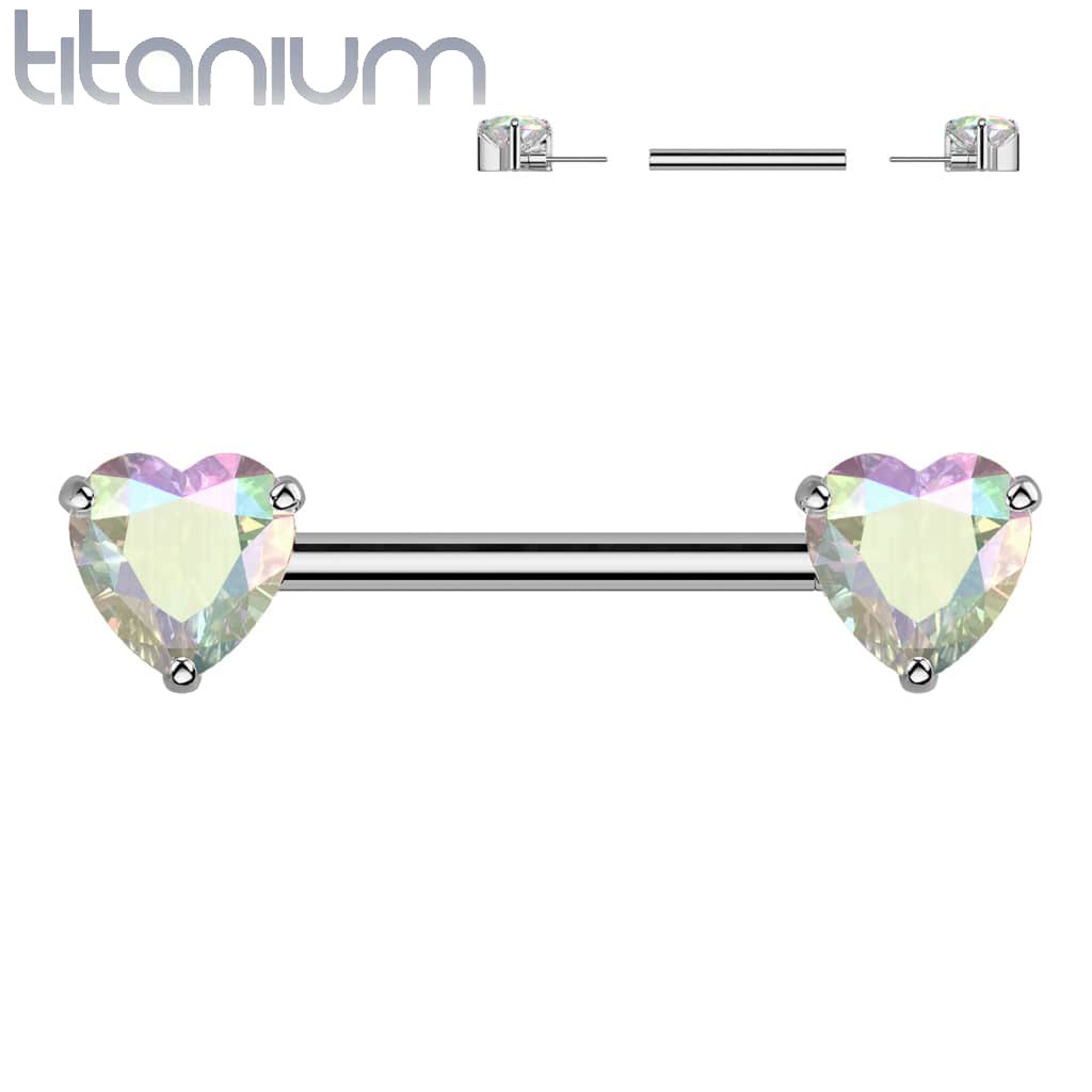 Barbell Gem Chain Titanium2 - Keepsake Custom Tattoo Jewelry