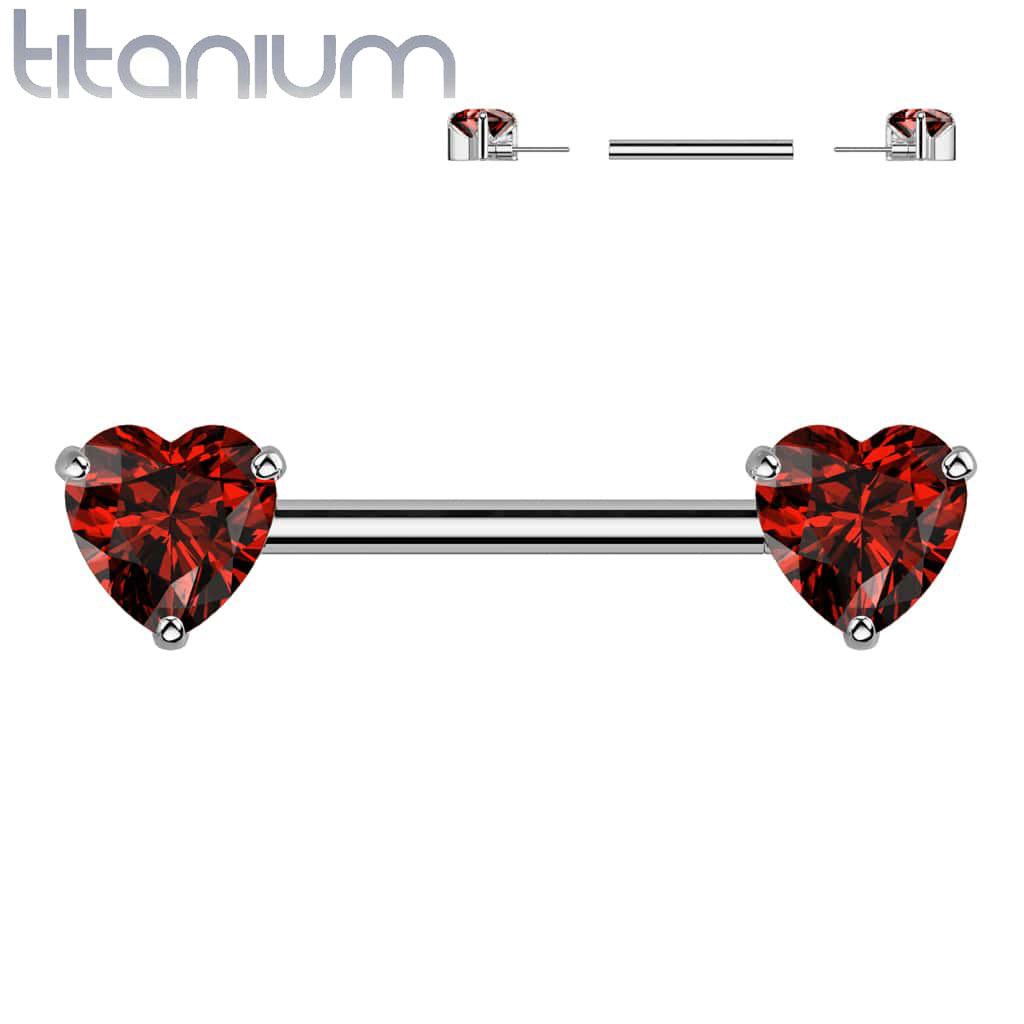 Barbell Gem Chain Titanium2 - Keepsake Custom Tattoo Jewelry
