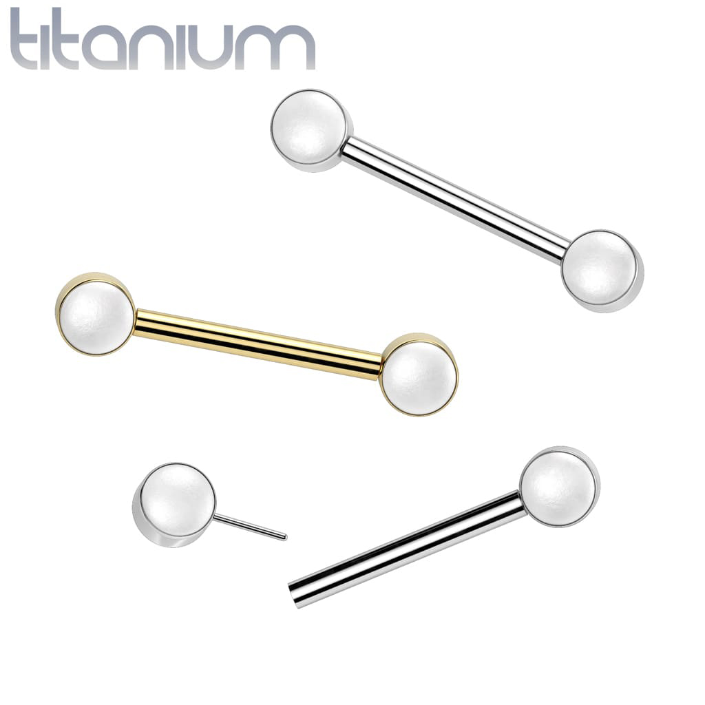 Barbell Gem Chain Titanium - Keepsake Custom Tattoo Jewelry