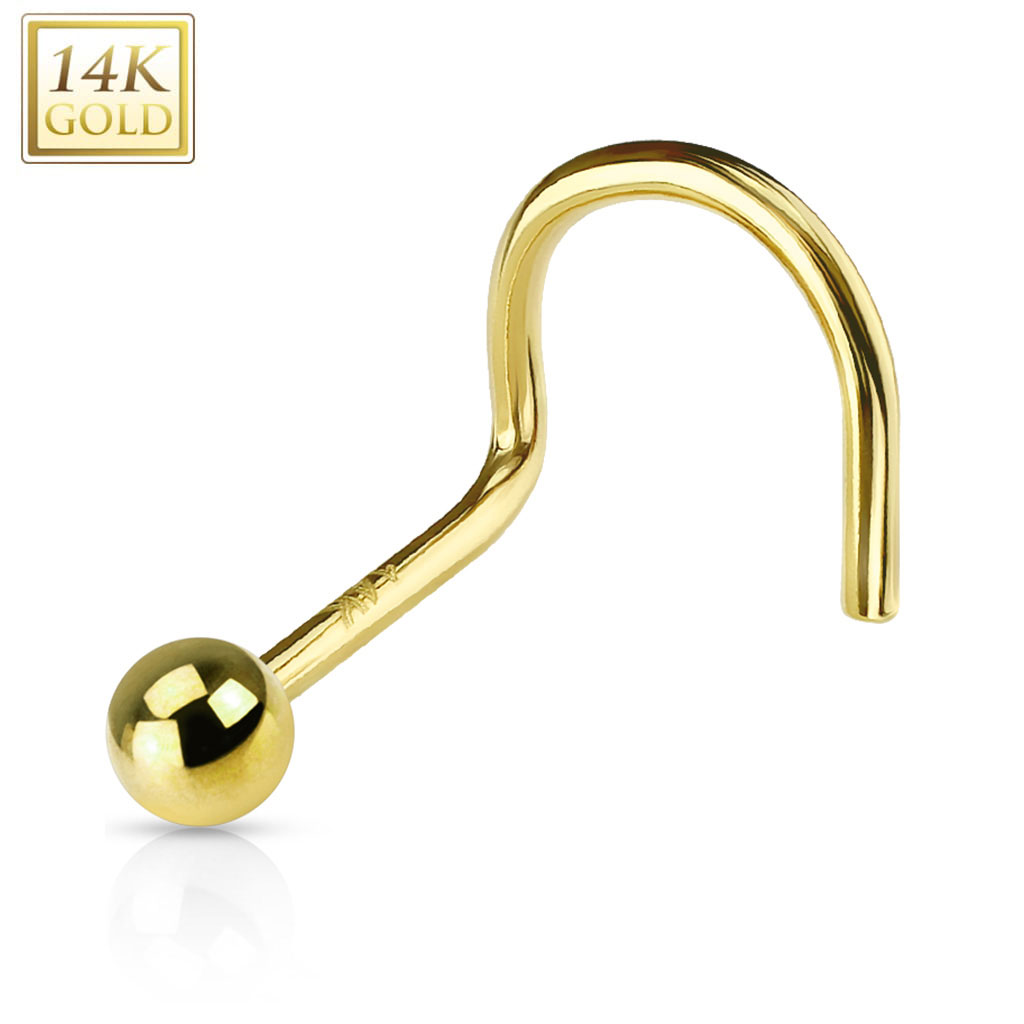 Nose Stud Screw Gem Gold1